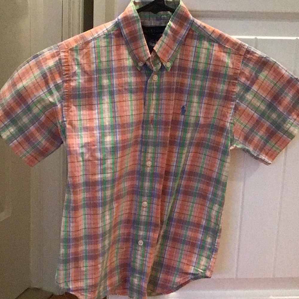 Polo Boys size 7 short sleeve button down shirt excellent condition